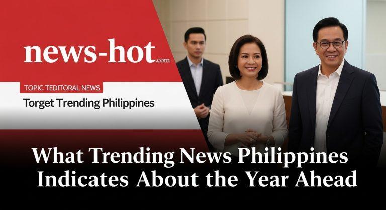 Editorial depiction of trending news dynamics in the Philippines.