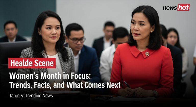 Diverse Filipino women participating in Women's Month activities at a community center.