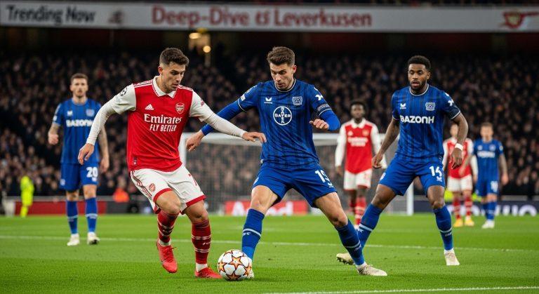 Arsenal vs Leverkusen Champions League action photograph