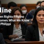 Filipino women at a community advocacy meeting with legal documents